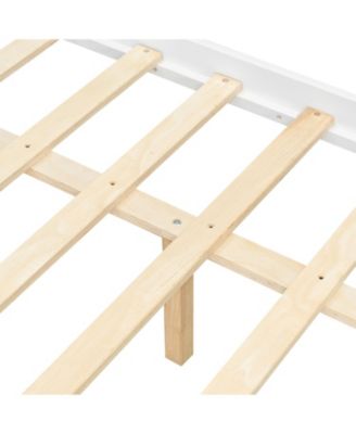 Full Size Wooden House Bed with Drawers, White