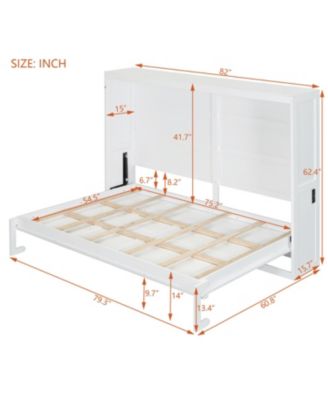Full Size Murphy Bed Wall Bed,White