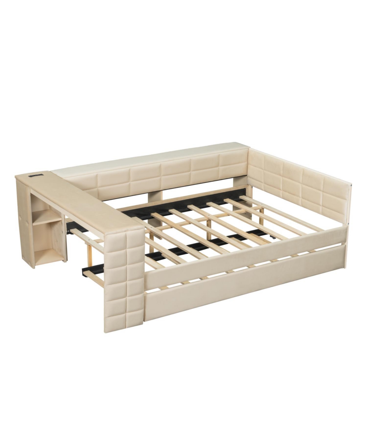 Streamdale Furniture Streamdale Upholstered Platform Bed with Storage, Desk, Trundle