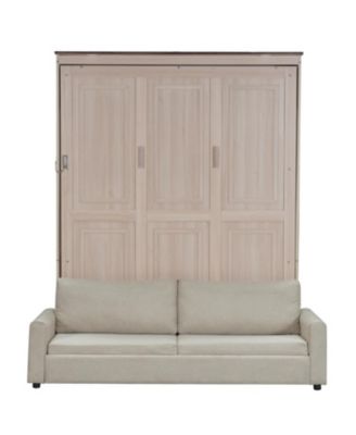 Queen Size Murphy Bed with Sofa and LED