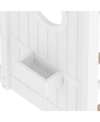 Floor House Bed Toddler Kids Montessori Bed w/ Shelf & Roof.