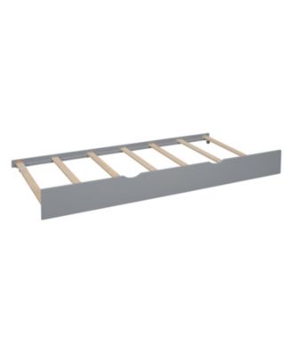 Wooden Twin House Bed with Trundle & Shelf - Gray