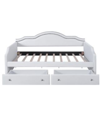 Twin Size Upholstered Daybed with LED and 2 Drawers