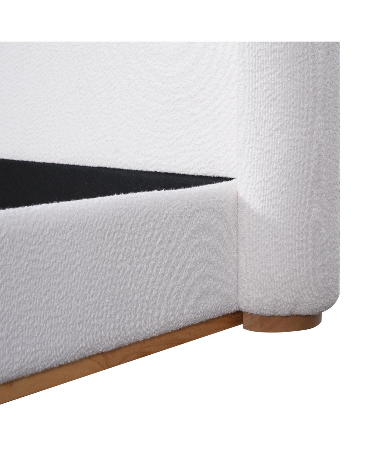Streamdale Furniture King Size Bed Frame, Boucle Wingback Headboard, White
