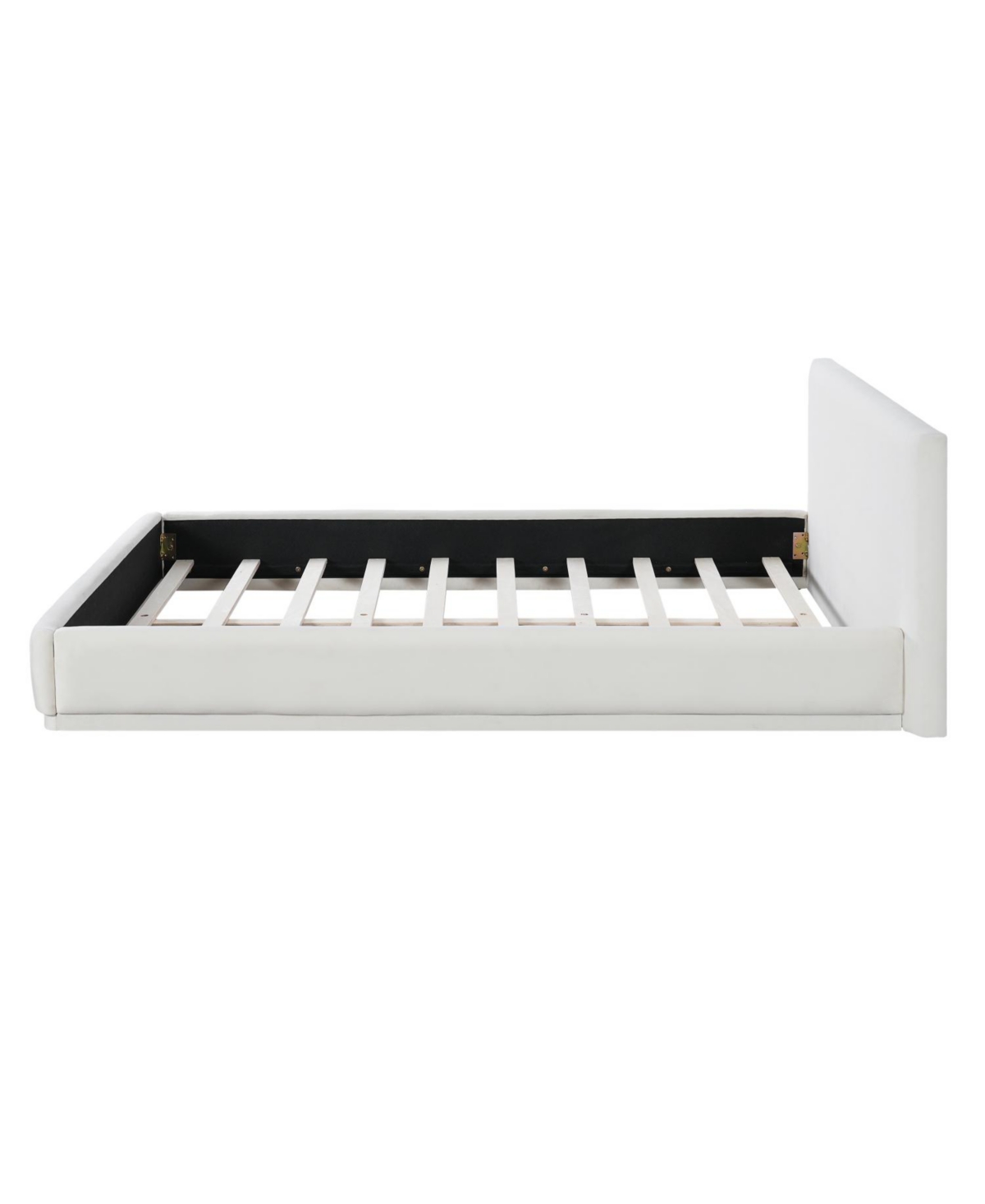 Streamdale Furniture White King Upholstered Bed - Soft, Comfortable, & Cozy