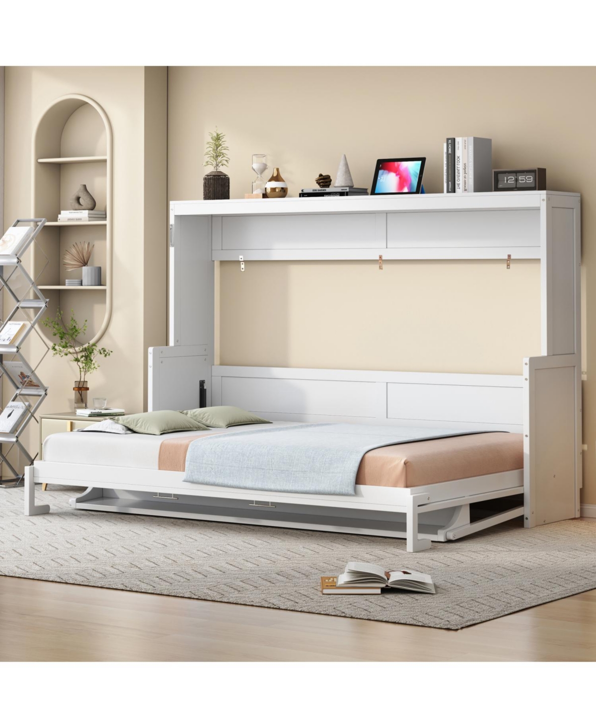 Streamdale Furniture Queen Murphy Bed with Hydraulic Lift & Desk