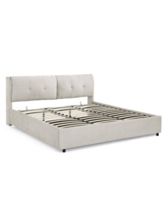 King Chenille Hydraulic Storage Bed