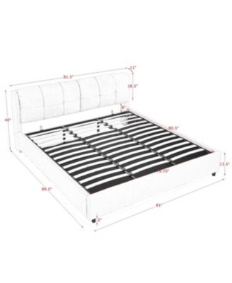 Chenille Hydraulic Storage Bed