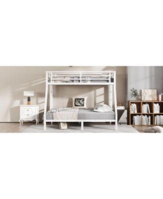 Metal Twin Over Full Bunk Bed, Space-Saving
