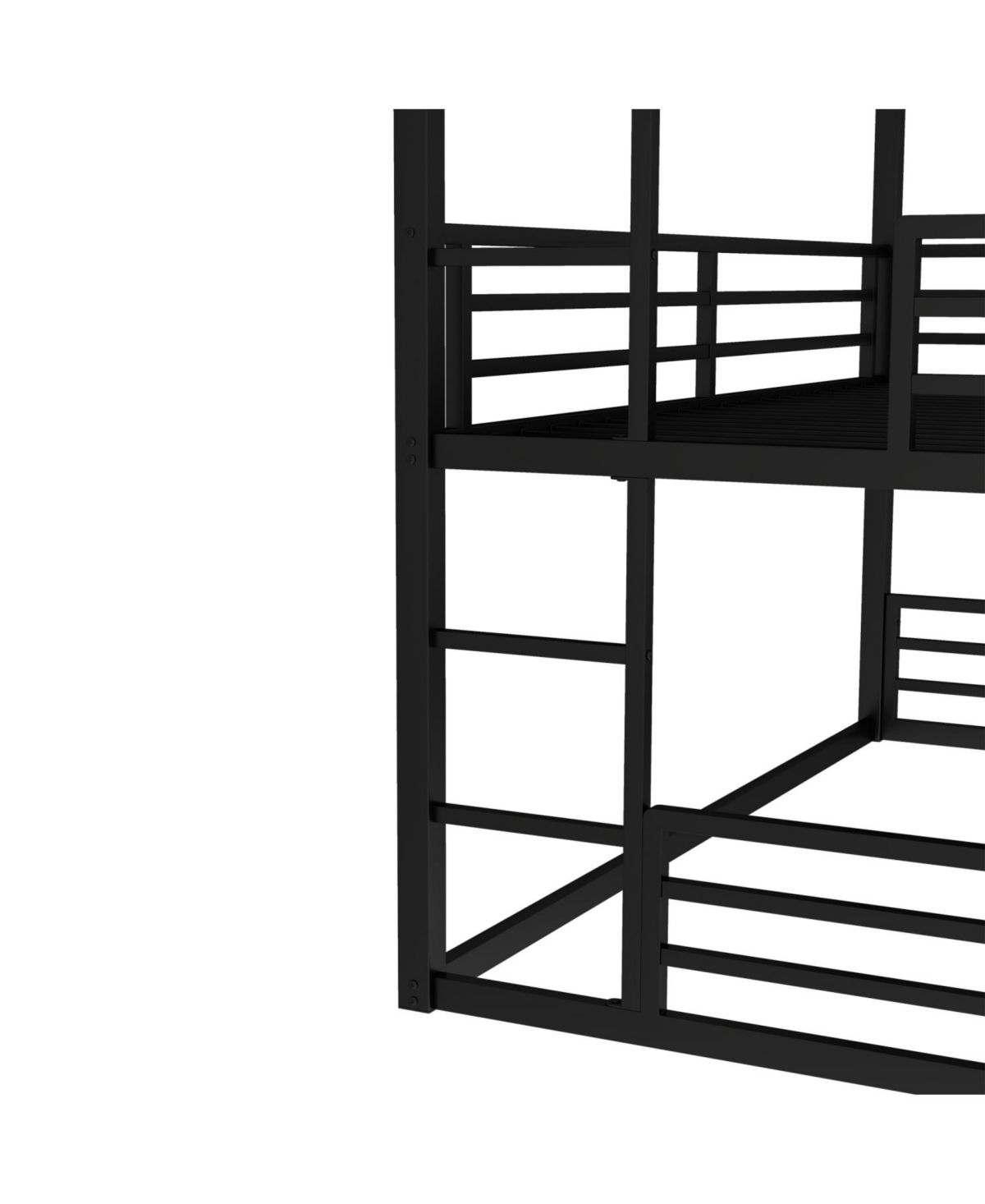 Streamdale Furniture Triple Twin Xl Metal Bunk Bed with Guardrails