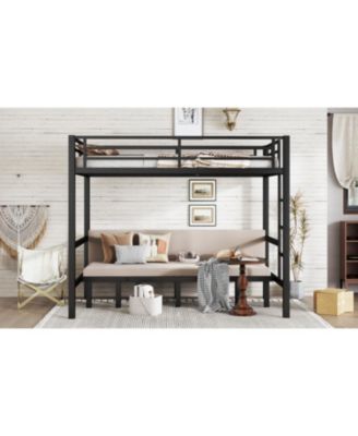 Full Over Full Pull-Out Bunk Bed, Black