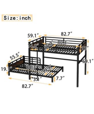 Full XL Bunk/Loft Bed - Vintage Wood