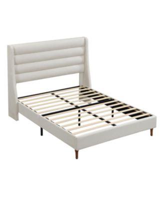 Streamdale Queen Upholstered Platform Bed with Wave Headboard