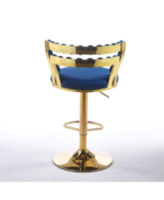 Streamdale Modern Blue Bar Chairs (Set of 2)