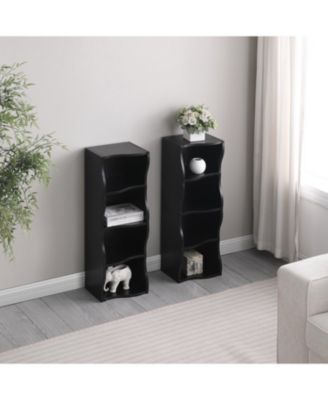 Wavy 8-Layer Adjustable Bookshelf - Narrow & Multifunctional