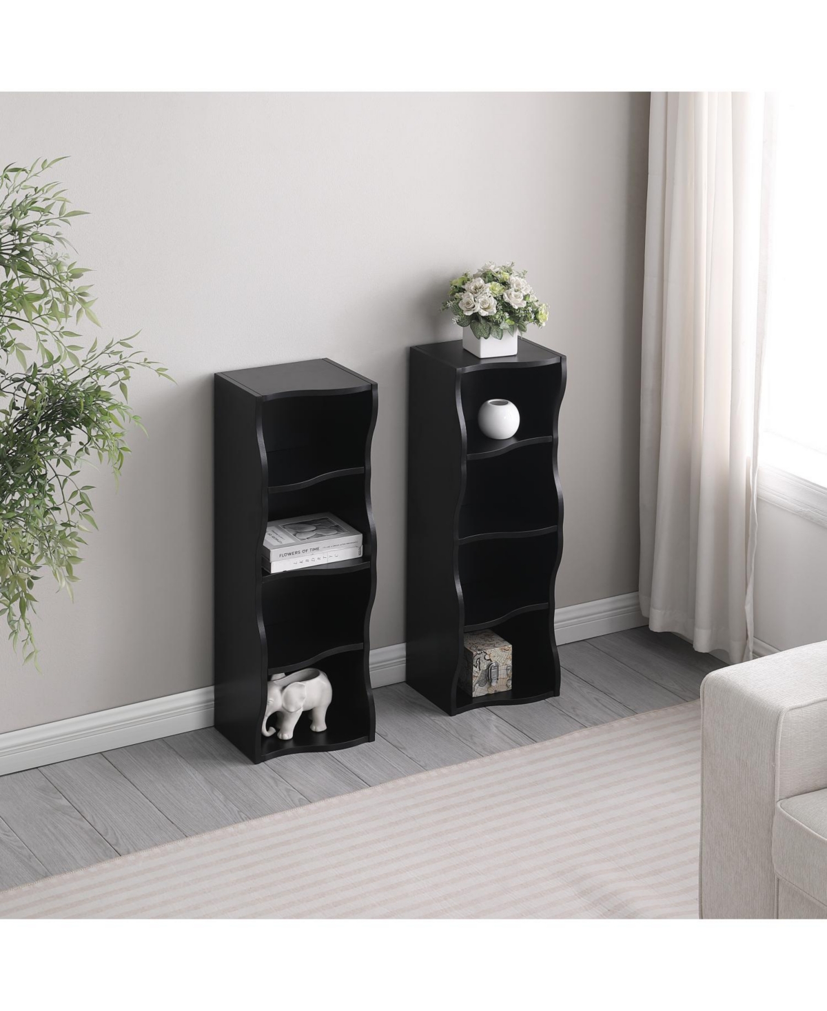 Streamdale Furniture Wavy 8-Layer Adjustable Bookshelf