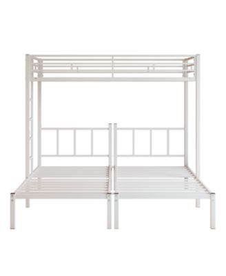 Triple Twin Metal Bunk Bed with Guardrails & Ladder