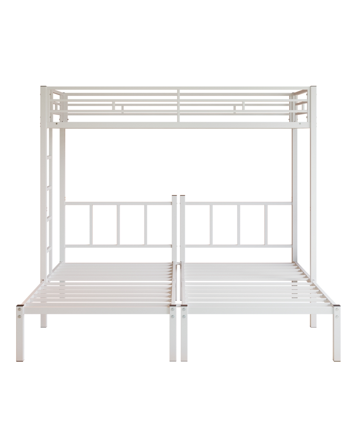 Streamdale Furniture Triple Twin Metal Bunk Bed with Guardrails & Ladder