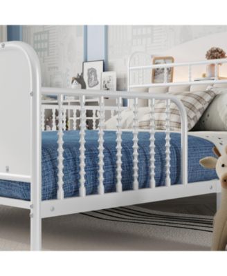Full Size Metal Platform Bed with Storage Headboard