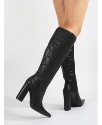 Antonella Western High-Heeled Boots