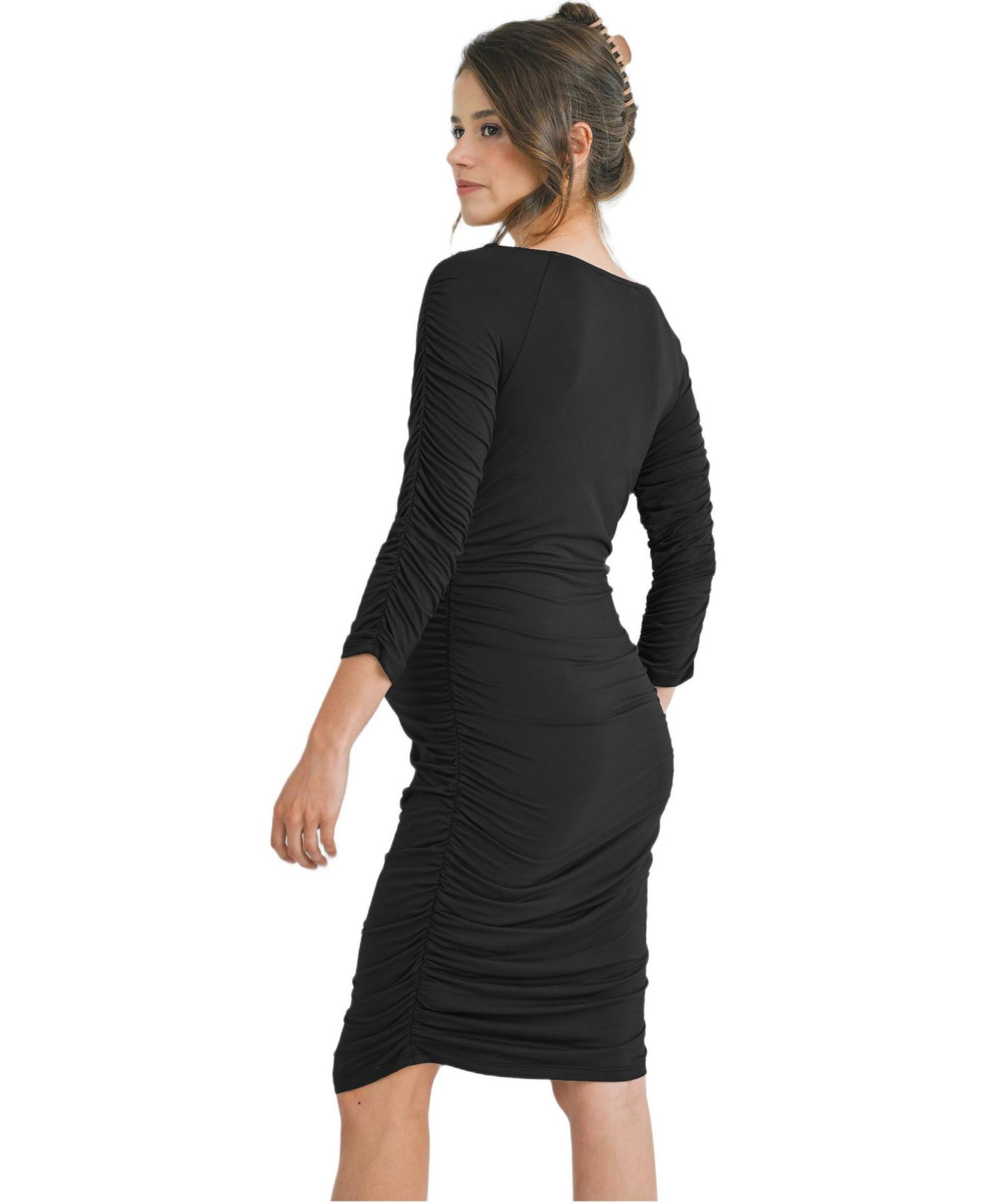 Women's Bodycon Scoop Neck Side Ruched Dress
