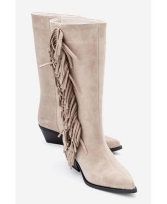 Women Orlo Leather Fringed Western Boot