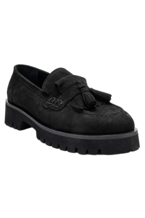 Женские туфли Forever & Always Shoes Poen Leather Tassel Loafer, цвет: Чёрный замшевый кожаный
