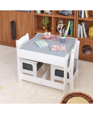  Kids 3-in-1 Activity Table & Chair Set with Storage
