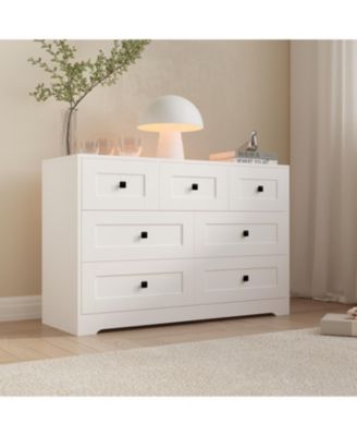 Streamdale Chest Of Drawer with 7 drawers white color farm door