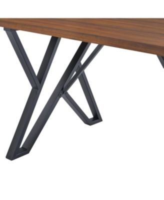 Indoor Dining Table With Metal Legs,Walnut