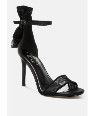Women's Delancy Bow Detail Lace Stiletto Sandals
