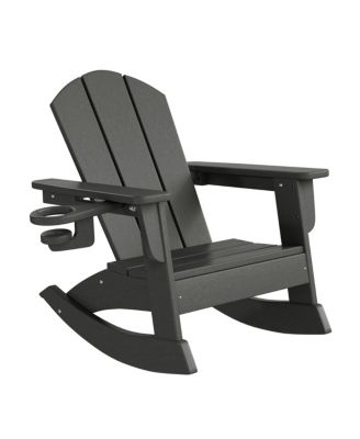 Outdoor HDPE Plastic Preschool Toddler Classic Adirondack Rocking Chairs