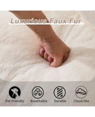 Ergonomic Bean Bag Sofa Loveseat for Adults, Ultra Soft Fluffy Chase Lounge Chair for Living Room Bedroom, No Assembly Required with Pillows