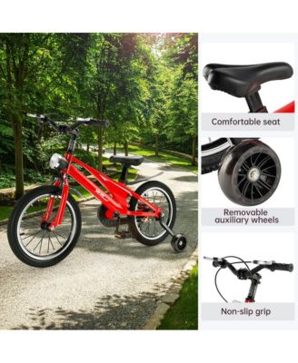 16-Inch Lightweight Kids Bike with Magnesium Alloy Frame, Training Wheels & Dual Brakes