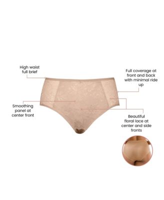 Women's Luxlacy Lace High-Waist Brief With Light Tummy Control And Extra Coverage Panties