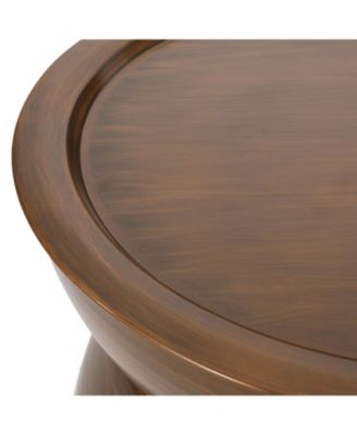 Modern Iron Hourglass Coffee Table - Antique Brown