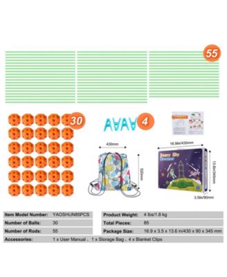 85-Piece Glow Fort Building Kit, STEM Building Set