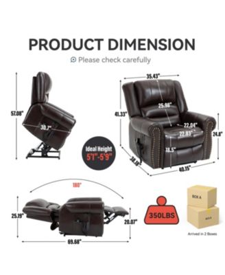  350 lbs Power Lift Recliner with Heat Massage