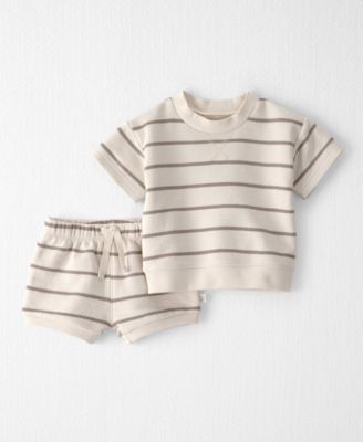 Baby Boys' Striped Round Neck Top and Shorts, 2-Piece Set