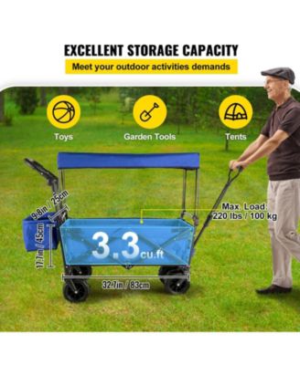 SUGFIT Heavy-Duty Folding Wagon with All-Terrain Wheels & 350 lbs Capacity