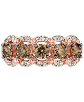 Chocolate Diamond (1.15 ct. t.w.) & Nude Diamond (0.39 ct. t.w.) Ring in 14k Strawberry Gold