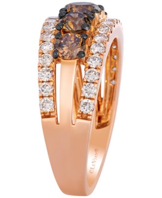 Chocolate Diamond (1.27 ct. t.w.) & Nude Diamond (0.71 ct. t.w.) Ring in 14k Strawberry Gold
