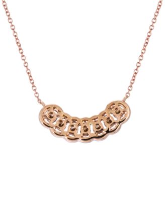 Chocolate Diamond (0.60 ct. t.w.) & Nude Diamond (0.19 ct. t.w.) Adjustable Necklace in 14k Strawberry Gold