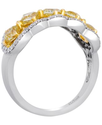 Sunny Yellow Diamond (1.80 ct. t.w.) & Vanilla Diamond (0.38 ct. t.w.) Ring in 14k Two-Tone Gold