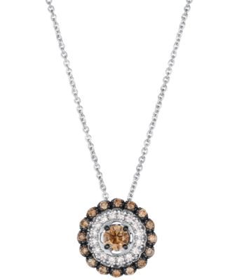 Chocolate Diamond (0.29 ct. t.w.) & Vanilla Diamond (0.06 ct. t.w.) Pendant Necklace in 14k Vanilla Gold