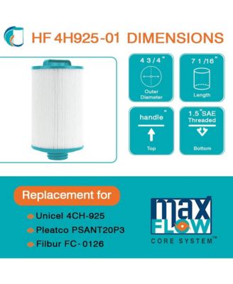 HF4H925-01 Advanced Spa Filter Cartridge Replacement for PSANT20P3, Unicel 4CH-925, Filbur FC-0126, and Other Compatible Models