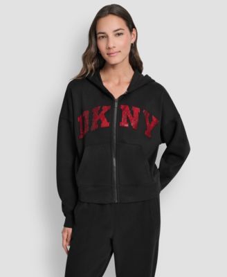 Women's Exploded Rhinestone Varsity Logo Full-Zip Hoodie