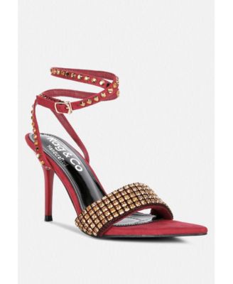 ZURIN Womens Diamante Embellished Stiletto Sandals