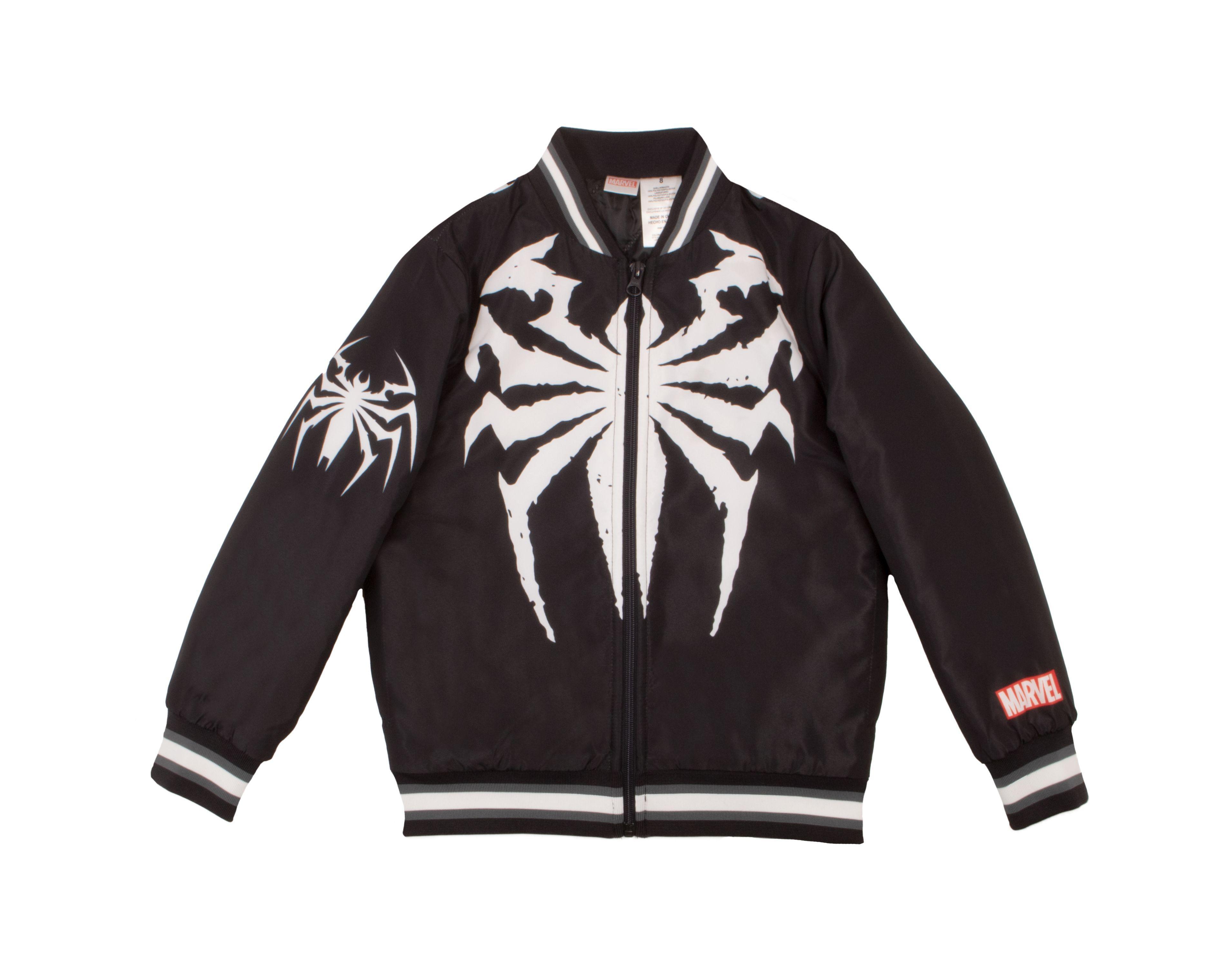 Venom Boys Long Sleeve Zip Up Varsity Bomber Jacket