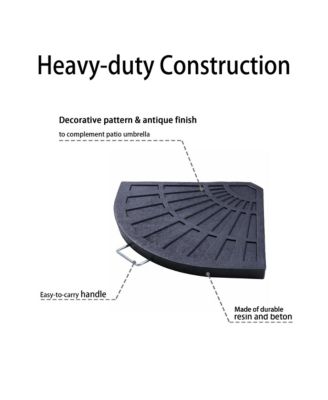 2pcs 26.5 lbs Fan Shaped Base Stand Holder Weight For Outdoor Patio Umbrella